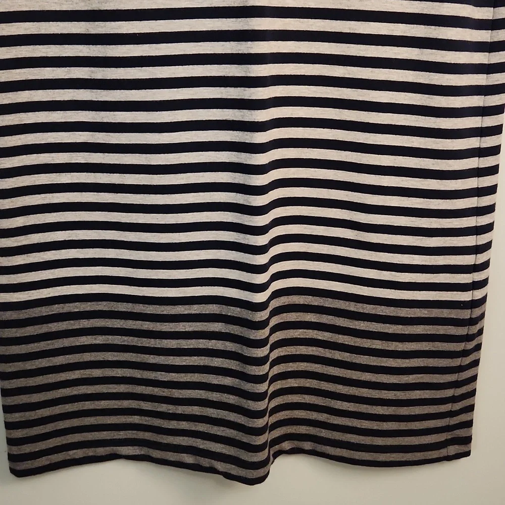 British Khaki Navy & Gray Striped T-Shirt Mini Dress – Size XS - Picture 11 of 11